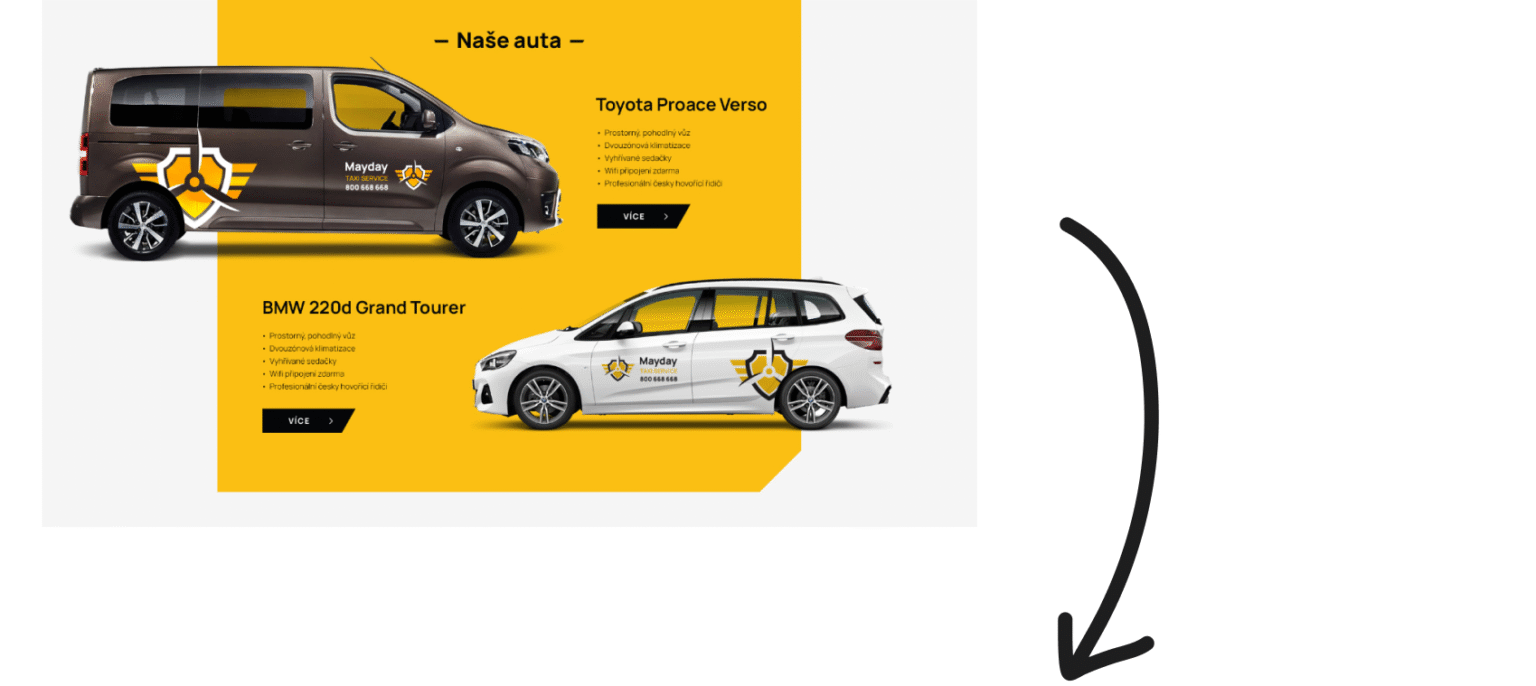 mayday taxi moodboard auta | artBlock