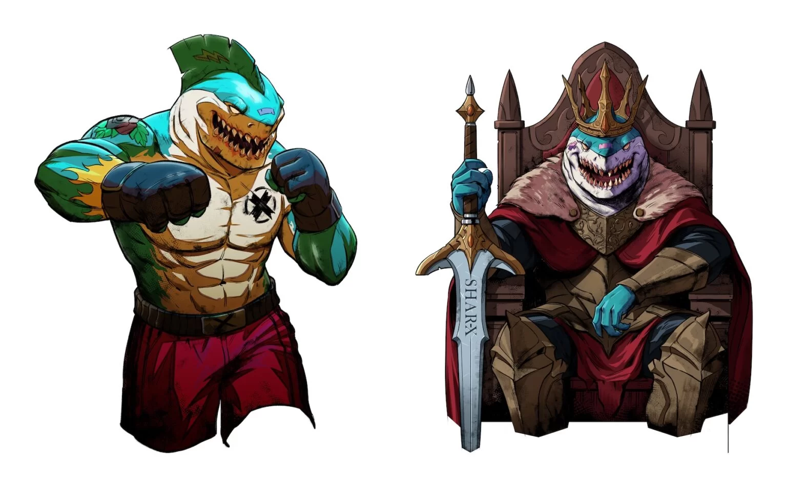 shar x ilustrace 2d maskot design zralok kresleny komiks michael petrus 1536x951 1 | artBlock