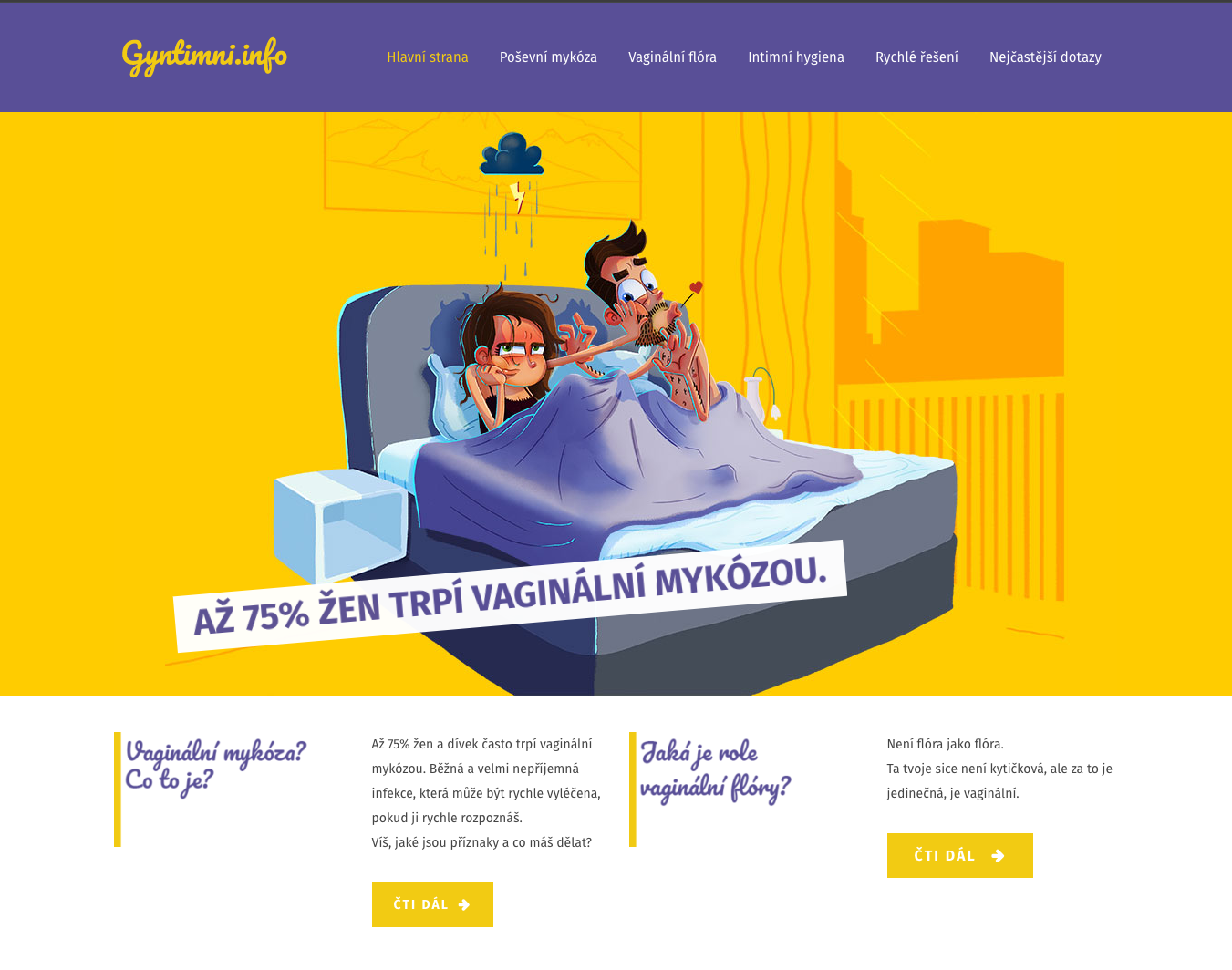 gyntimni.info kreslena hero ilustrace web design s maskotem studio artblock michael petrus | artBlock